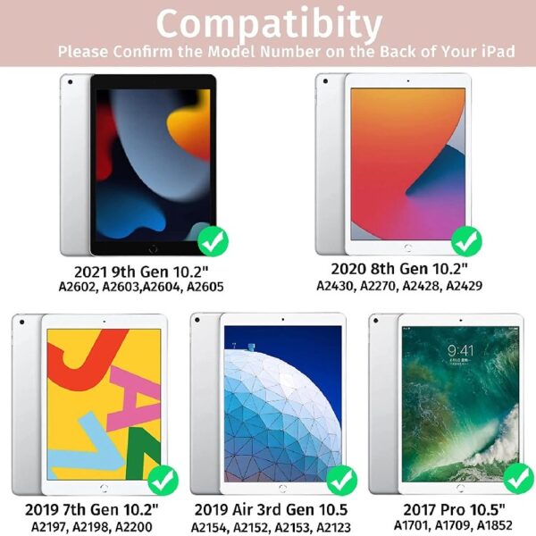 Keyboard Case for iPad 9th/8th/7th Gen 10.2 inch, iPad Air 3rd, Pro 10.5 - Colorful Backlite Keyboard, 360 Rotatable Detachable Magnetic Protective Cover, Pencil Holder, Auto Sleep/Wake