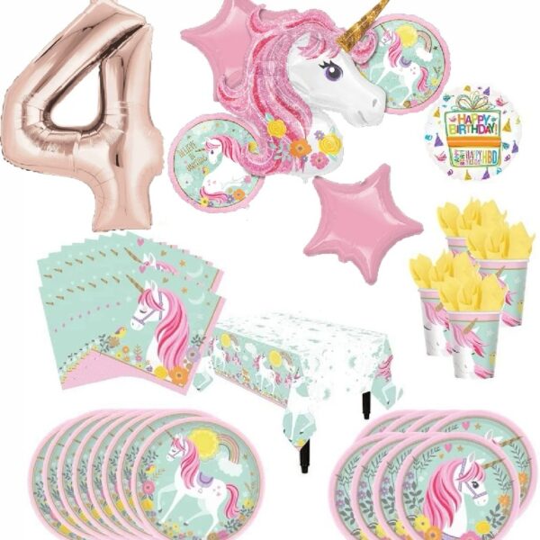 Mayflower Products Magical Unicorn Party Supplies 8 Guests 1st Birthday Balloon Bouquet Decorations