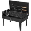 Portable Grill Charcoal Grill BBQ Grill Square Design Black