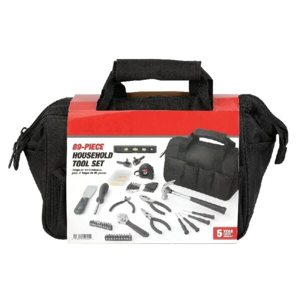 89-Piece Black Household Tool Set, New