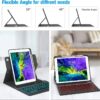 Keyboard Case for iPad 9th/8th/7th Gen 10.2 inch, iPad Air 3rd, Pro 10.5 - Colorful Backlite Keyboard, 360 Rotatable Detachable Magnetic Protective Cover, Pencil Holder, Auto Sleep/Wake