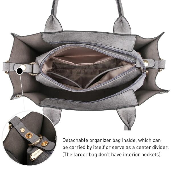 ef0e6a73d97f4bcba48eb32d0178375f Women's 3Pcs Purse Handbag Shoulder Bag Tote Satchel Hobo Bag Briefcase Work Bag for Ladies