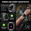 2.1-inch AMOLED Men Military Smartwatch，with Fitness Tracker/ Answer Make Calls /100+ Sport Modes/1ATM Waterproof, Mountain Travel Pedometer Watch fits for Android and Iphone Devices (Black)