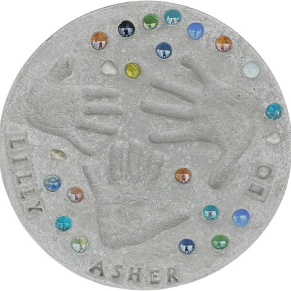 Large DIY Stepping Stone Kit, Handprint Stepping Stone, Mother's Day Gift, Footprint Stepping Stone (14 Inch)