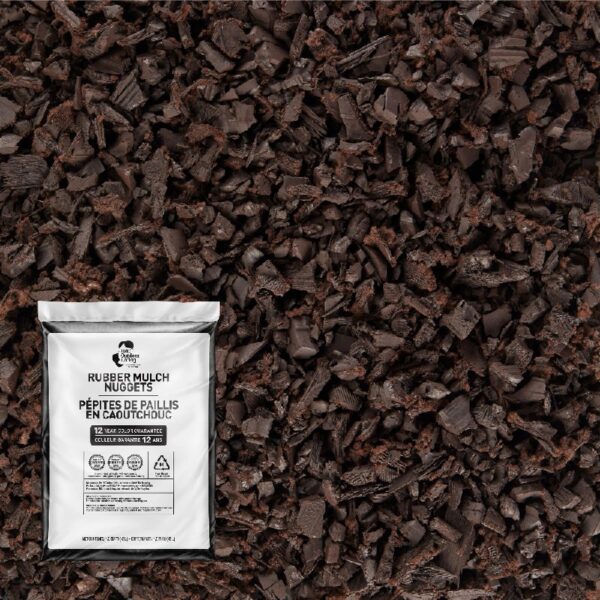 Premium Brown Rubber Mulch Nuggets, 0.8 cu ft