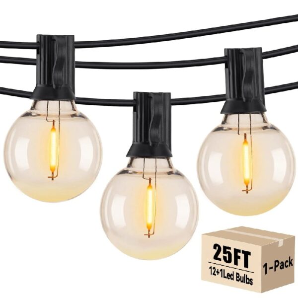 DAYBETTER Outdoor String Lights,100ft,with 50 G40 Edison Vintage Bulbs,Waterproof for Patio Garden Gazebo Bistro Cafe Backyard