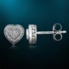 Natalia Drake 1/10 Cttw Diamond Heart Stud Earrings for Women in Sterling Silver