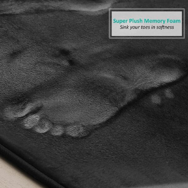 Nestl Set of 3 Absorbent Memory Foam Bath Mat Bathroom Rugs, Gray, Large 20