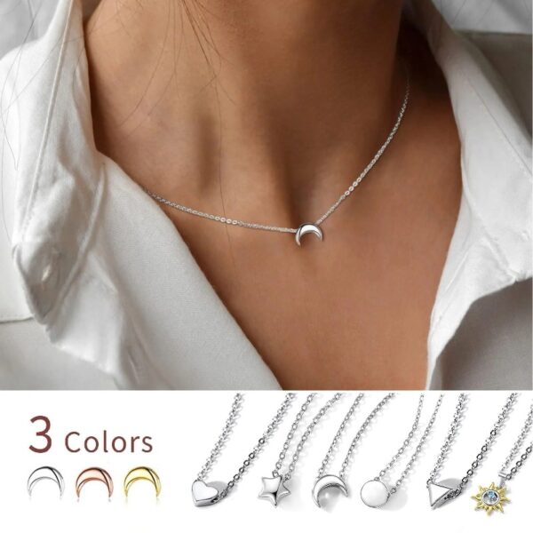Dainty Heart Necklace Sterling Silver Charm Necklace Pendant Jewelry Gift for Women Mom