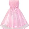 Flower Girls Dress Blue Belted Wedding Party Bridesmaid 12