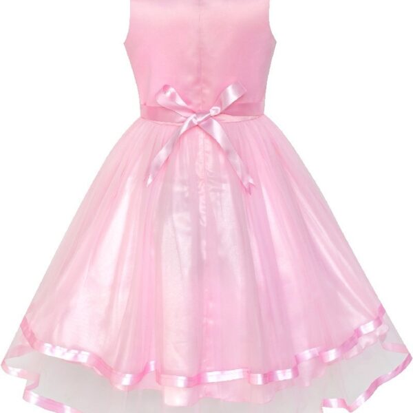 Flower Girls Dress Blue Belted Wedding Party Bridesmaid 12