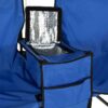 Double Camping Chair, Folding Camp Chair with Removable Umbrella, Cup Holders, Cooler Bag, Side Pocket & Carry Bag, 2-Person Beach Chair for Outdoor, Sports, Concerts, Travel, Picnic (Blue)