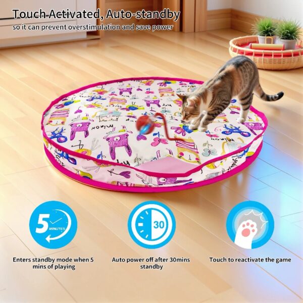 Cat Toys Rechargeable Electronic Pet Toy Ball Fast Rolling in Pouch Interactive Cat Toys for Indoor Cats