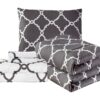 Lux Decor Collection 5 Piece Queen Down Alternative Comforter Set, Washable Duvet Bedding Set - Quatrefoil Navy