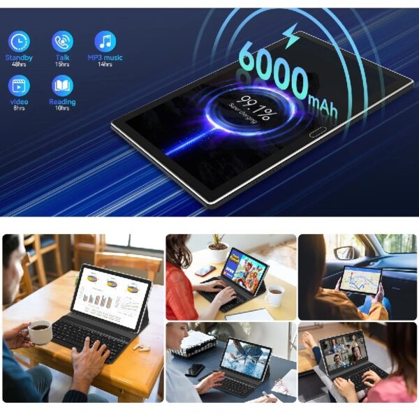Android 13 Tablet , 4GB+64GB Storage Tablet with Keyboard, Google GMS Certified, Dual 13MP+5MP Camera, WiFi, Bluetooth,  IPS Full HD Display
