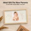 Ash Wood Baby Hand & Footprint Kit - Newborn Keepsake Frame, Personalized Gifts for Girls & Boys, Mother's Day Gift