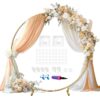 TINANA Round Balloon Arch Kit with Accessories, 7.2 Feet Balloon Hoop Stand, Gold Metal Balloon Circle Frame
