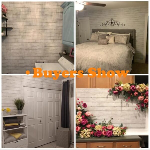 17.7-in x 511.8-in White Gray Wood Peel and Stick Wallpaper Self-Adhesive Removable Contact Paper for Kitchen Countertop Home Decoration Wall Covering Home Renovation