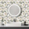 Beige Floral Contact Wallpaper 17.7 in x 236 in Peel and Stick Wallpaper Self-adhesive Removable Wall Paper for Home Decor Bedroom Livingroom Kitchen Wall Fabric and Furniture Renovation