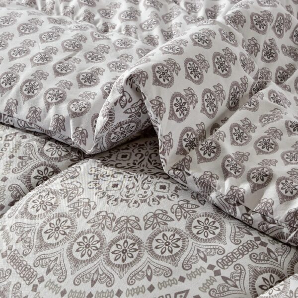 Lux Decor Collection 5 Piece Queen Down Alternative Comforter Set, Washable Duvet Bedding Set - Quatrefoil Navy