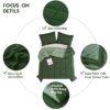 Light Weight Down Alternative Comforter Set, Queen, Green, Reversible