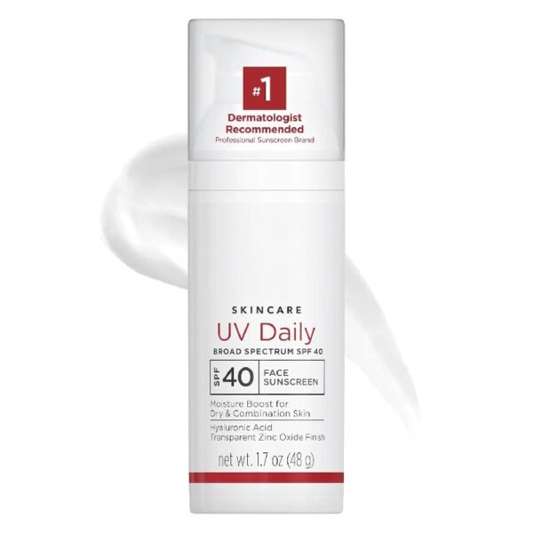 UV Daily SPF 40 Face Sunscreen Moisturizer with Zinc Oxide, Daily Face Moisturizer with SPF, Sunscreen, 1.7 oz Pump