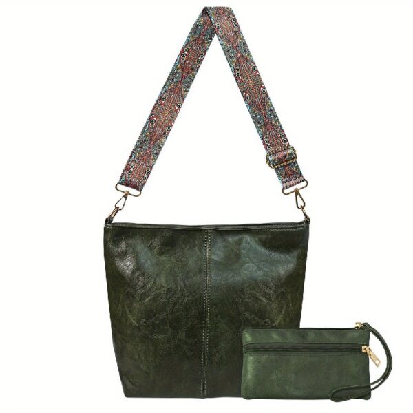 Hobo Bags for Women Crossbody Handbags Guitar Strap Shoulder Bucket Bag Vegan Leather Purse Trendy Boho Tote Purses