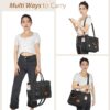 Canvas Tote Bag for Women With Side Pockets, Laptop Work Crossbody Everyday Satchel, Purses Shoulder Tote Bag Everyday Satchel Handbags Messenger for Travel Nurse College Gift, Black