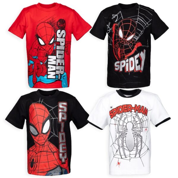 Spider-Man 4 Pack T-Shirts Toddler to Big Kid