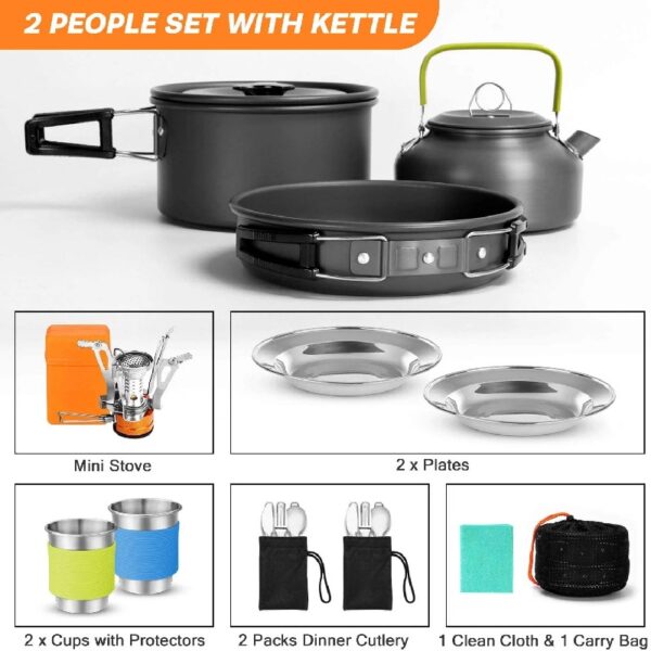 16 Piece Aluminum Camping Mess Kit