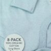 Baby Boy or Girl Gender Neutral Organic Cotton Long Sleeve Bodysuits, 8 Pack (Newborn-24 Months)