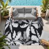 Outdoor Rug Carpet 5'x8' Waterproof Reversible Patio Rug Portable Indoor Outdoor Rug Plastic Straw Rug for Beach RV Camping Garden Picnic Deck Backyard Porch Decor Black