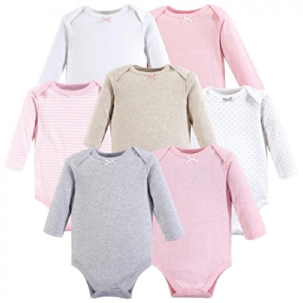 Cotton Long-Sleeve Bodysuits, 7-Pack, Preemie-24 Months