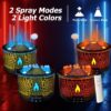 300ml Cool Mist Volcano Humidifier, Essential Oil Diffuser Clearance with Remote and 2-Color Light