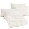Dorm Bedding Twin Comforter Set - 5 Pieces Pintuck Bed in A Bag with Comforters, Sheets, Pillowcases & Shams