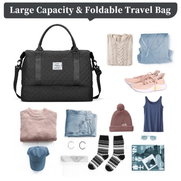 f26d8671937e44a6bf63b32d0176a2b4 Weekender Bags for Women, Travel Duffel Bags with Shoe Compartment,Personal Item Travel Bag for Airlines, Carry on Overnight Tote Bag for women,Beige&Brown