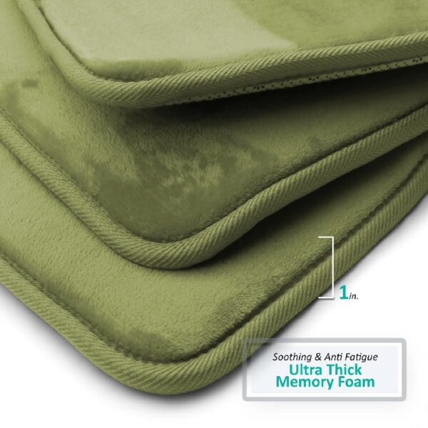 Nestl Set of 3 Absorbent Memory Foam Bath Mat Bathroom Rugs, Gray, Large 20
