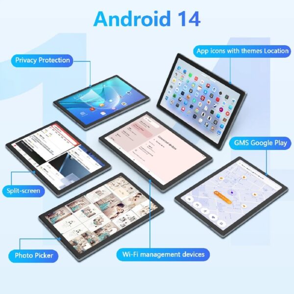 Android 13 Tablet , 4GB+64GB Storage Tablet with Keyboard, Google GMS Certified, Dual 13MP+5MP Camera, WiFi, Bluetooth,  IPS Full HD Display