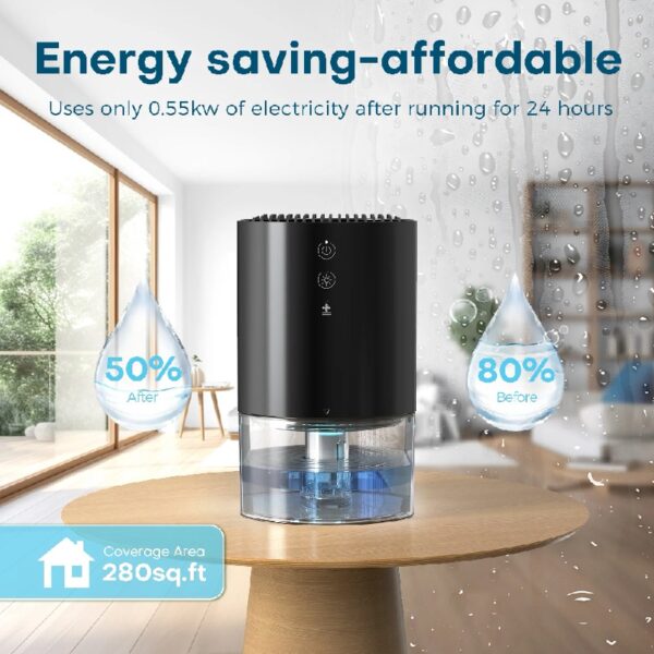 33Oz Dehumidifier Small Dehumidifiers for Room 280sq.ft with Auto-off, 7 Colors LED Light