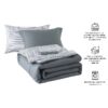 7 Piece Reversible Bed in a Bag Comforter Set with Sheets, Black, Queen