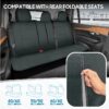 PolyPro Car Seat Covers Full Set in Charcoal on Black – Front and Rear Split Bench for Cars, Easy to Install Cover Set, Accessories Auto Trucks Van SUV