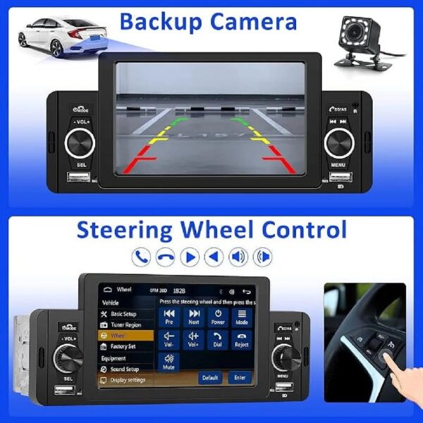 5 Inch Car Radio Single Din Car Stereo CarPlay Android Auto Bluetooth Mirror Link