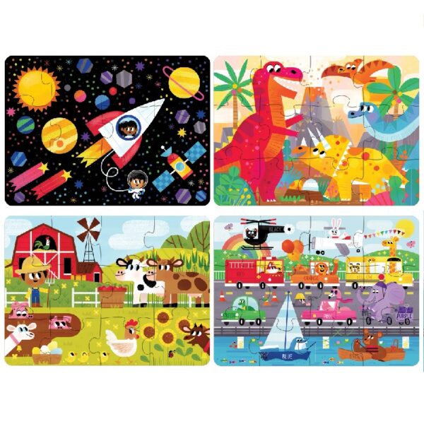 Little Buffalo 8pk Wood Kids Jigsaw Puzzles Plus Storage by