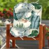 Outdoor Patio Cushion, Rocking Chair Cushion Set, Tufted Pads, Set of Upper and Lower with Ties Pack of 2 (2 Sets) - Back 21