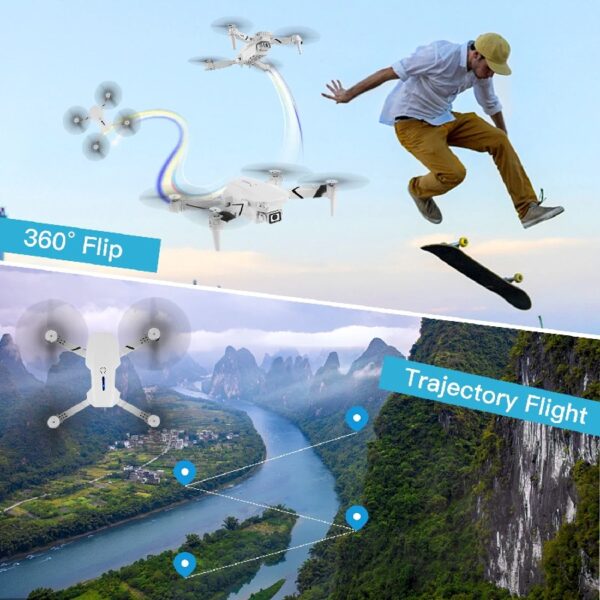 Drone with Dual 4K HD Cameras, FPV Foldable Drone for Kids Adults RC Quadcopter for Beginners with 2 Batteries and Carrying Case, Gray
