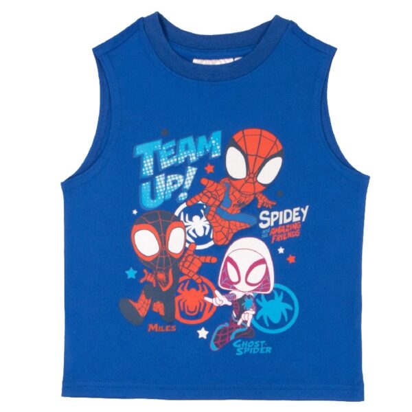 Marvel Spidey and His Amazing Friends 3 Piece Boys Short Set  Short Sleeve Shirt Tank Top and Shorts Set 3 Pack Bundle Set Kids Toddlers  Boys Clothes (Size 3T-8)