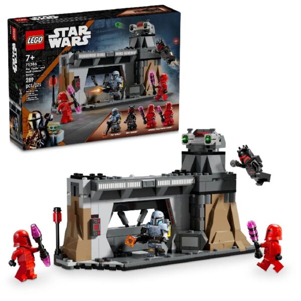 Star Wars: The Mandalorian Paz Vizsla and Moff Gideon Battle, Fun Building Set for Kids, Collectible Star Wars Toy with 4 Minifigures, Star Wars Birthday Gift for 7 Year Old Boys and Girls, 75386
