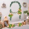 Garfans 7.9FT Wedding Arch  for Birthday Decoration Round Backdrop Stand Circle Balloon Arch Frame Halloween Christmas Parties Garland Stand White