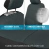 PolyPro Car Seat Covers Full Set in Charcoal on Black – Front and Rear Split Bench for Cars, Easy to Install Cover Set, Accessories Auto Trucks Van SUV