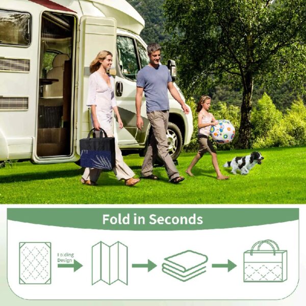 6'x9' Outdoor Rugs Patio Waterproof Outside Mat Reversible Plastic Camping Carpet,Black & Brown